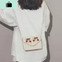 编小包包女2020新款夏天仙女洋气度假沙滩包韩版百搭编织斜挎包NEW LAKE 白色女士单肩包