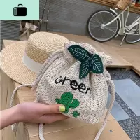 编收纳包束口袋森系抽绳单肩斜挎小包包女可爱迷你手机零钱袋NEW LAKE女士单肩包