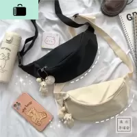 韩国ins少女帆布小包包 日系复古可爱软妹学生胸包女百搭chic腰包NEW LAKE女士单肩包
