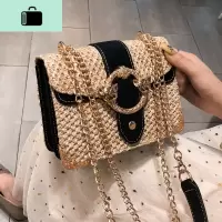 高级感包包洋气女包2020新款潮韩版百搭斜挎包链条单肩编小方包NEW LAKE女士单肩包