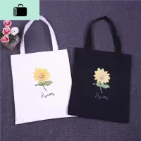 帆布包女学生韩版原宿 ulzzang单肩包简约百搭黑白大容量手提书包NEW LAKE女士单肩包