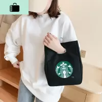 帆布小包包女2020秋夏潮新款印花妈妈便当包手提包轻便休闲小拎包NEW LAKE