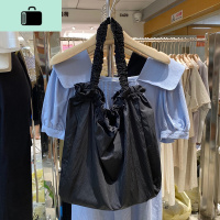 2020新款时尚夏天百搭漂亮的单肩包褶皱大容量帆布包女ins风韩版NEW LAKE女士单肩包