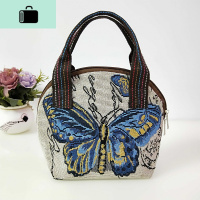 夏季新款小手提包女包中国风女包民族风手提包文艺帆布女买菜包NEW LAKE女士单肩包