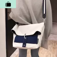 帆布包包女2019新款日韩ins大容量布袋包学生上课包宽肩带斜挎包NEW LAKE女斜挎包