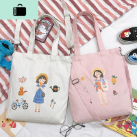 学生帆布袋女大容量韩版ins慵懒风文艺可爱小清新单肩手提斜挎包NEW LAKE女斜挎包