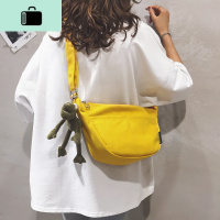 帆布包包女包新款2020纯色简约饺子包原宿ulzzang布袋单肩斜挎包NEW LAKE女斜挎包
