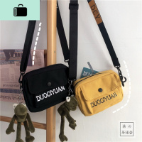 韩国ins简约百搭帆布小包包女 日系原宿港风蹦迪包chic学生斜挎包NEW LAKE女斜挎包