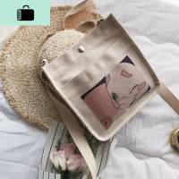 网红小女包包2020新款潮帆布斜挎包女百搭ins韩版洋气原宿ulzzangNEW LAKE女斜挎包
