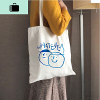 ins帆布包女单肩包文艺森系韩版帆布袋大容量学生手提日系帆布包NEW LAKE whatever米白色女士单肩包