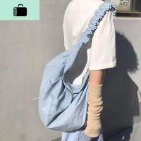 YOHOO/日韩ins纯色饺子包单肩包学生斜挎包休闲帆布包百搭女包包NEW LAKE女士单肩包