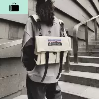 帆布包女单肩包2020新款bf风斜挎包装书大容量工装风学生两用书包NEW LAKE女士单肩包