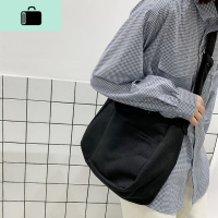 慵懒风帆布托特包女单肩斜挎包纯色大容量怀旧INS大学生旅行背包NEW LAKE女士单肩包