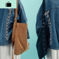 2020慵懒风韩版夏季灯芯绒简约复古帆布包学生书包女单肩斜挎包NEW LAKE女士单肩包