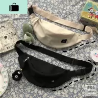 日系原宿学生胸包ulzzang港风INS简约百搭软妹少女腰包帆布斜挎包NEW LAKE男士腰包