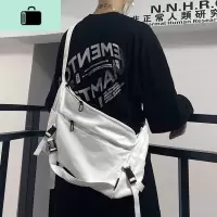 韩国ins原宿复古工装帆布包街头潮人斜挎包男女百搭大容量包包潮NEW LAKE女斜挎包