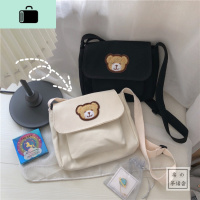 韩国INS可爱小熊古着感斜挎包日系原宿少女chic软妹单肩帆布小包NEW LAKE女斜挎包