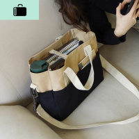 韩国ins撞色斜挎包包女工装帆布包校园休闲单肩书包原宿时尚布袋NEW LAKE 图片色女斜挎包