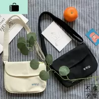韩版ins简约学生邮差包少女百搭斜挎包上课日系原宿ulzzang帆布包NEW LAKE女斜挎包