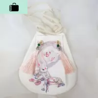 2019原创新款印花小斜挎汉服荷包女古风包包流苏百搭单肩帆布手袋NEW LAKE女手包