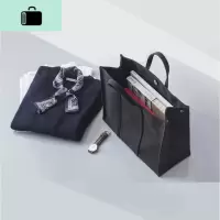 商务公文包女a4日韩文件包学生书包白领手提帆布包简约大容量女包NEW LAKE女手包