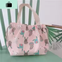 日式饭盒袋便当包可爱小包包女帆布抽绳布袋卡通手提袋手拎小布包NEW LAKE女手包