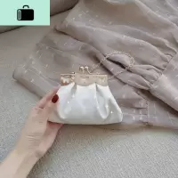 新款蝴蝶皱褶复古手提包手拿包斜跨小包女链条ins手工汉服包NEW LAKE 小蝴蝶