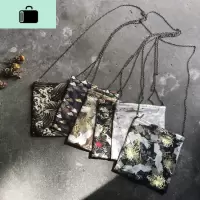 春新款文艺链条包女手机包百搭化妆袋单肩斜挎包包手拿包棉布袋子NEW LAKE女斜挎包