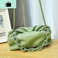包包女2020春夏新款褶皱云朵小包手拿包纯色百搭纯色单肩斜跨包潮NEW LAKE女手包