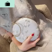 新款花朵晚宴包复古手包汉服包包名媛手拿包宴会女包旗袍包包NEW LAKE 手环小雏菊女手包