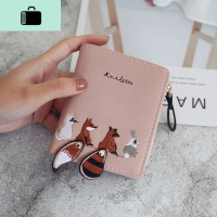 2020新款ins钱包女短款绣花小动物可爱2折短款简约学生NEW LAKE女手包