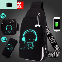 单肩包男斜挎包潮牌胸包男士斜跨小背包学生休闲韩版帆布胸前男包NEW LAKE