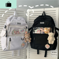 茶话会韩国ins书包女 大容量百搭学生双肩包chic可爱软妹少女背包NEW LAKE