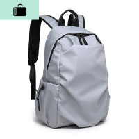 双肩包时尚潮流男士背包大容量休闲旅行大学生电脑包初中学生书包NEW LAKE 浅灰色(无USB接口)