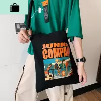 帆布袋ins中包斜挎日系男士背包韩版文艺单肩包简约手提袋情侣包NEW LAKE男士单肩包