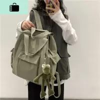 书包女ins风 韩版大学生背包高中森系潮多用大容量旅行帆布双肩包NEW LAKE