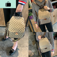 夏双肩包女2020年新款潮韩版百搭大容量休闲简约时尚旅行背包大包NEW LAKE 咖色