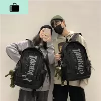书包女韩版高中大学生简约百搭大容量背包旅行包男ins超火双肩包NEW LAKE