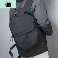 潮牌双肩包男士背包时尚潮流高中大学生书包大容量休闲旅行电脑包NEW LAKE 黑色大号