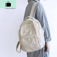 19韩版森系文艺古着感书包做旧水洗帆布学生学院背包双肩包女NEW LAKE