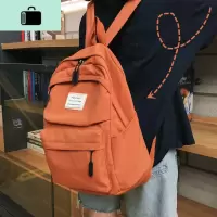 大容量书包古着感少女高中大学生帆布双肩包2019新款ins超火背包NEW LAKE