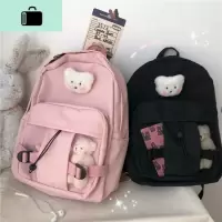 茶话会日系古着感少女原宿书包森系可爱背包韩版ins学生双肩包女NEW LAKE