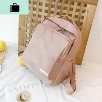 古着感少女书包女韩版简约百搭休闲背包小清新PU软皮大学生双肩包NEW LAKE