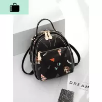 包包女2020新款韩版双肩包印花迷你小背包时尚休闲百搭书包NEW LAKE