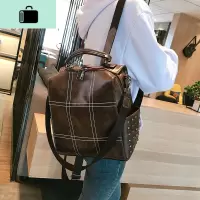ins超火双肩包女2020新款潮时尚港风复古软皮百搭大容量背包书包NEW LAKE