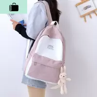 牛津布双肩包女2019新款撞色时尚书包女韩版初高中轻便大学生背包NEW LAKE