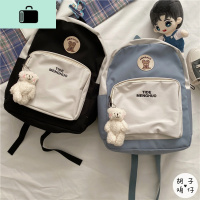 ins日系原宿古着感少女背包女双肩百搭学生书包森系简约双肩包萌NEW LAKE