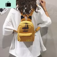 ins风超火迷你背包2019新款帆布双肩女包韩版百搭书包可爱小包包NEW LAKE女斜挎包