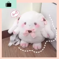 某馒头原创小胖墩毛绒可爱兔子lolita包包软妹玩偶斜挎包双肩背包NEW LAKE女斜挎包