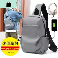 新款胸包男休闲商务尼龙布大容量斜挎包潮牌运动韩版背包胸包潮男NEW LAKE男士斜挎包